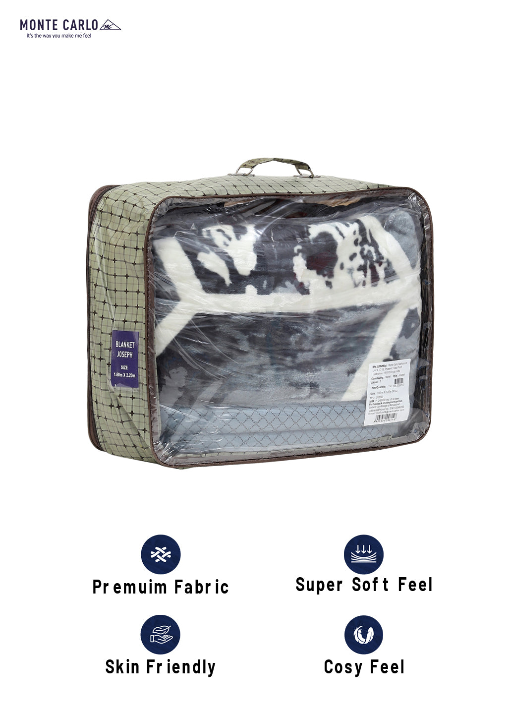 Printed Single Bed 994 GSM Blanket Joseph 2 Ply (Weight 3.5 kg)