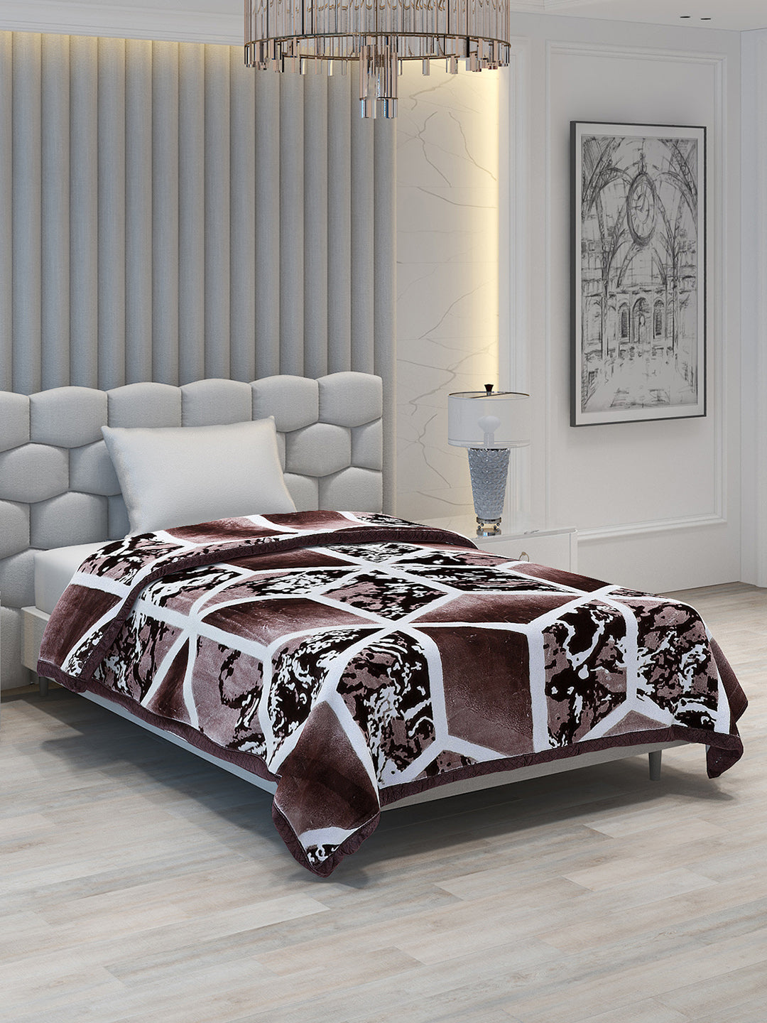Printed Single Bed 994 GSM Blanket Joseph 2 Ply (Weight 3.5 kg)