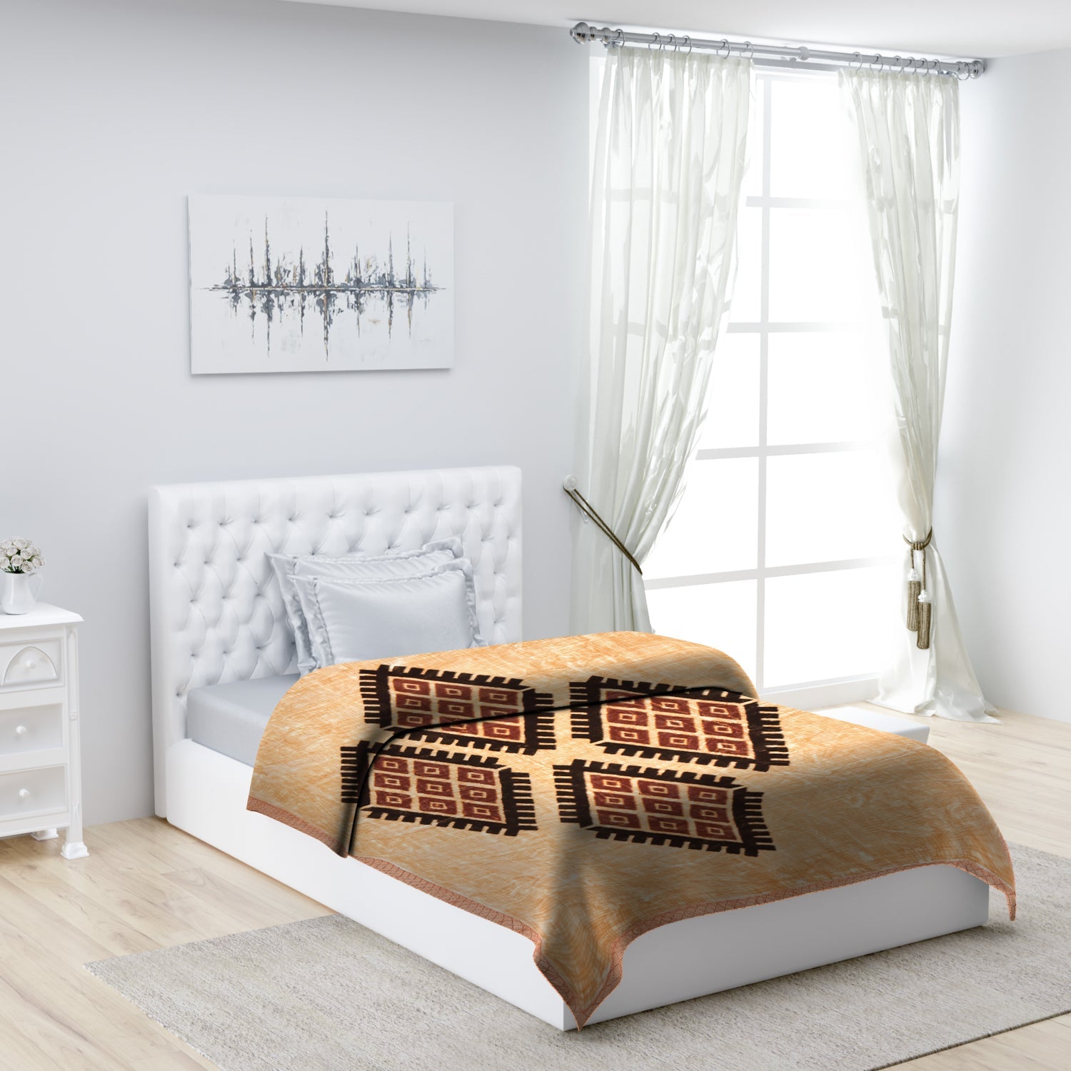 Printed Single Bed 1022 GSM Blanket Lucas 2 Ply (Weight 3.6 kg)