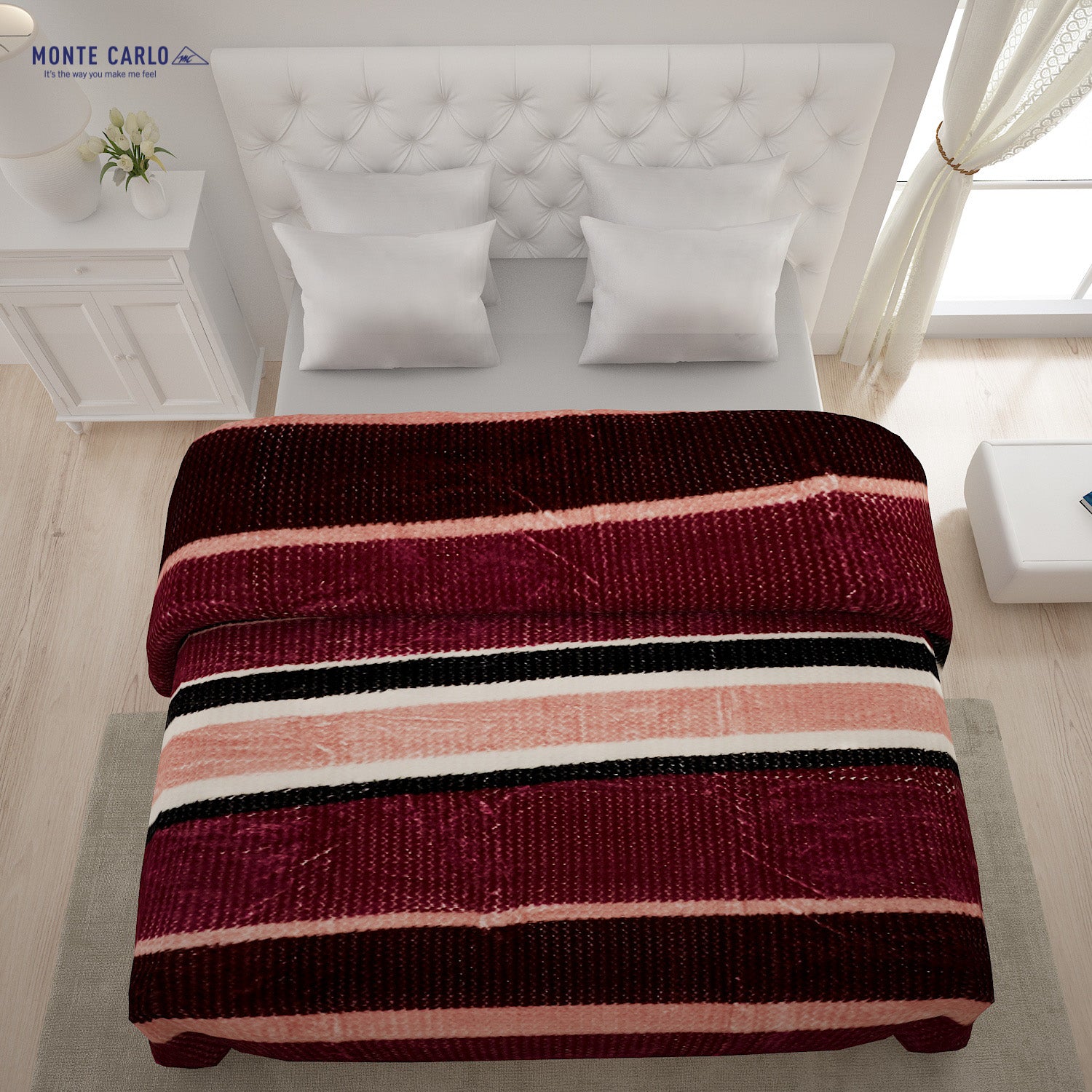 Printed Double Bed Blanket for Mild Winter -2 Ply