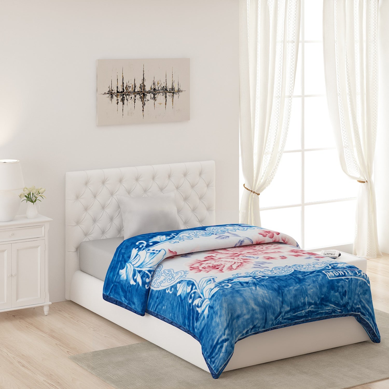 Printed Single Bed 852 GSM Blanket Shagun 2 Ply (Weight 3 kg)