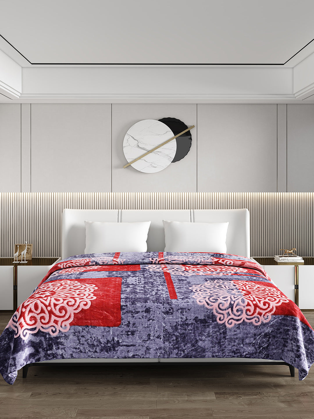 Printed Double Bed 691 GSM Blanket Bennett Super Soft 2 Ply (Weight 3.65 kg)