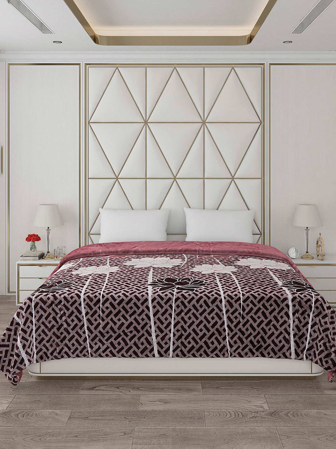 Printed Double Bed Blanket for Heavy Winter -2 Ply