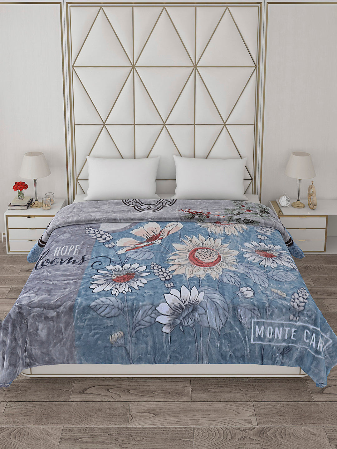 Printed Double Bed Blanket for Heavy Winter -2 Ply
