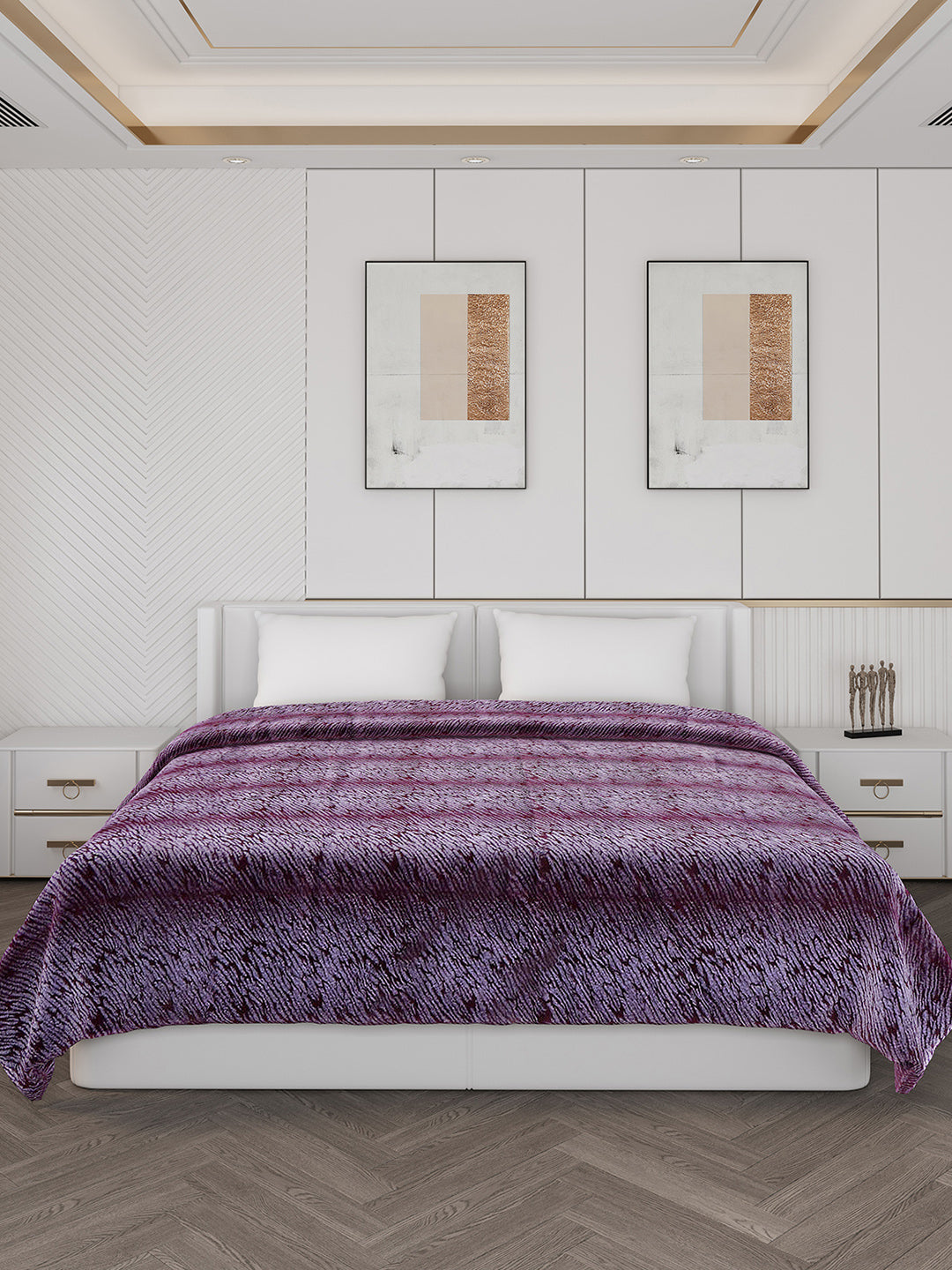 Abstract Double Bed 850 GSM Blanket Daniel 2 Ply (Weight 4.5 kg)