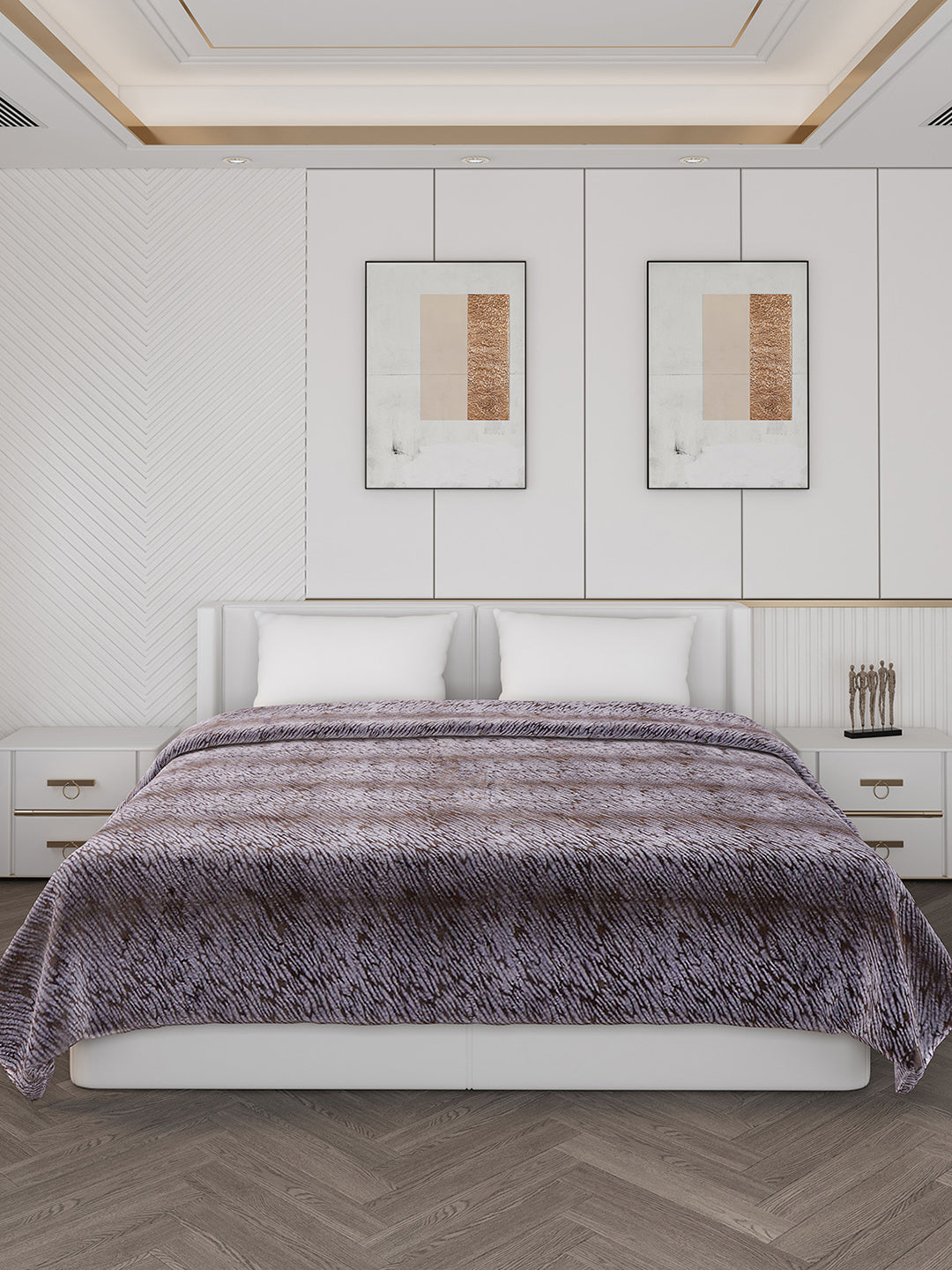 Abstract Double Bed 850 GSM Blanket Daniel 2 Ply (Weight 4.5 kg)