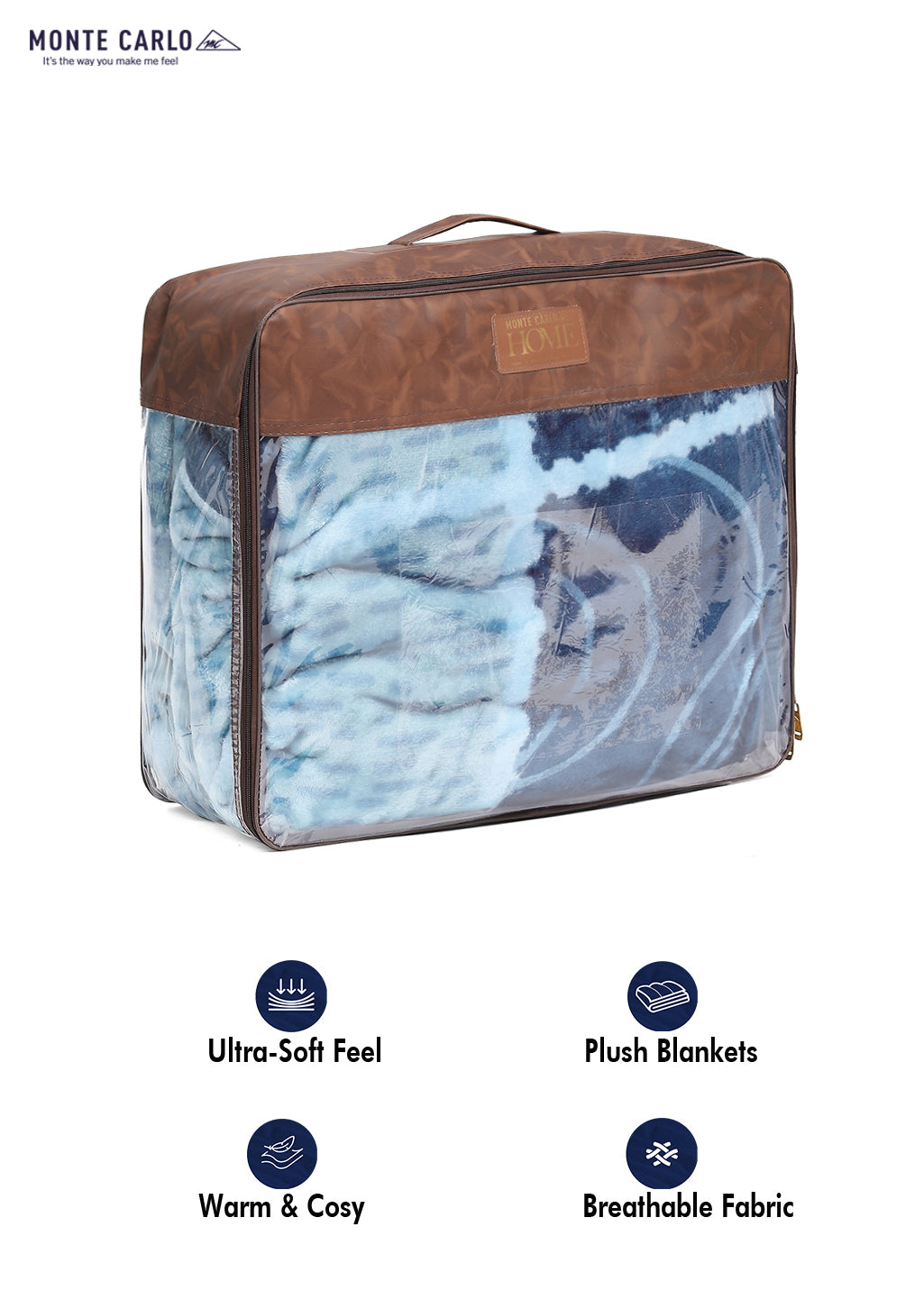 Printed Double Bed Blanket for Mild Winter -1 Ply