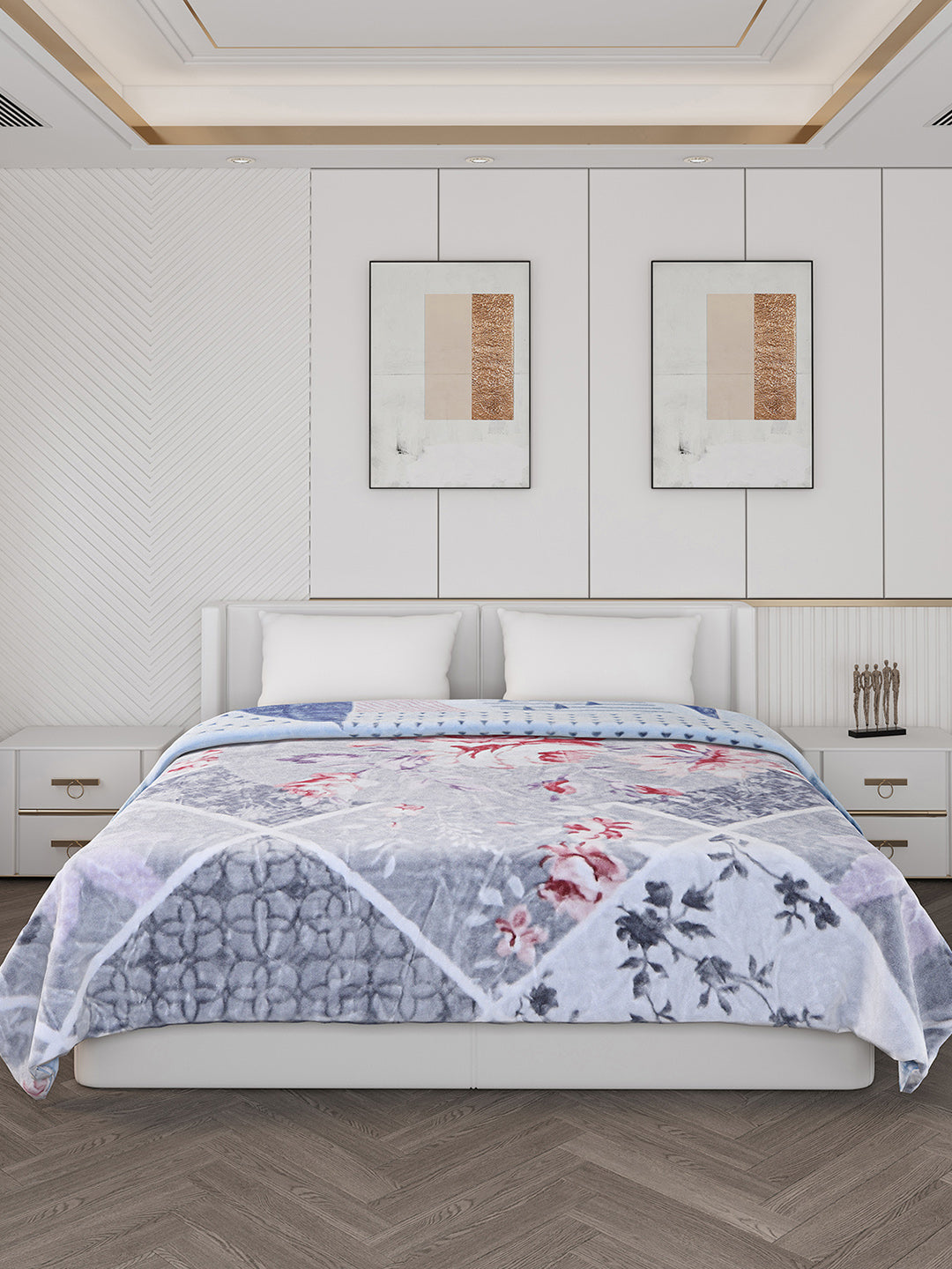 Printed Double Bed 550 GSM Blanket for Mild Winter -2 Ply (Weight 3 kg)