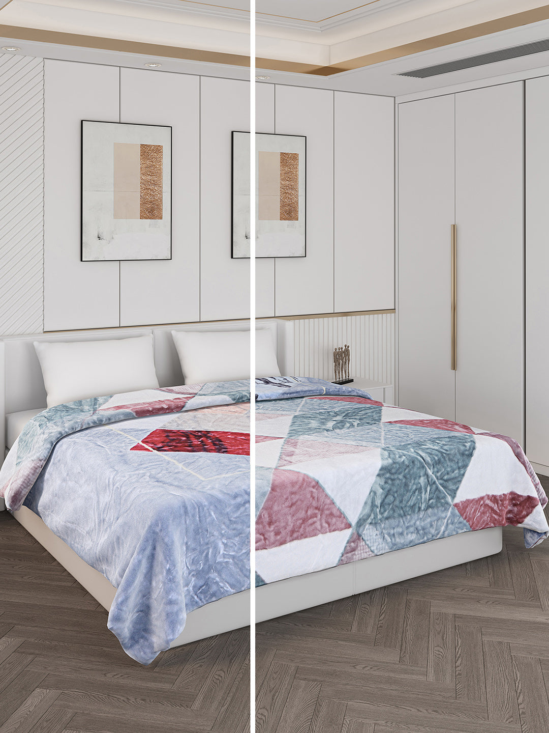 Printed Double Bed 550 GSM Blanket for Mild Winter -2 Ply (Weight 3 kg)