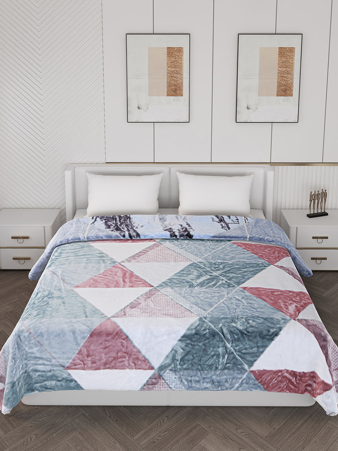 Printed Double Bed 550 GSM Blanket for Mild Winter -2 Ply (Weight 3 kg)