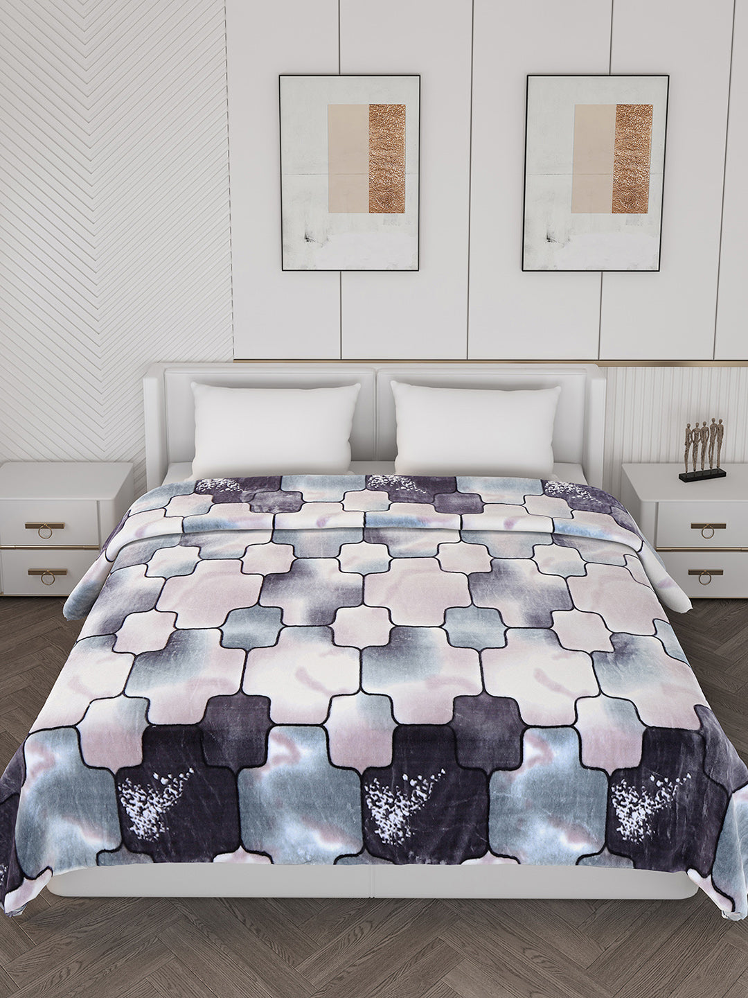 Printed Double Bed Blanket for Mild Winter -2 Ply