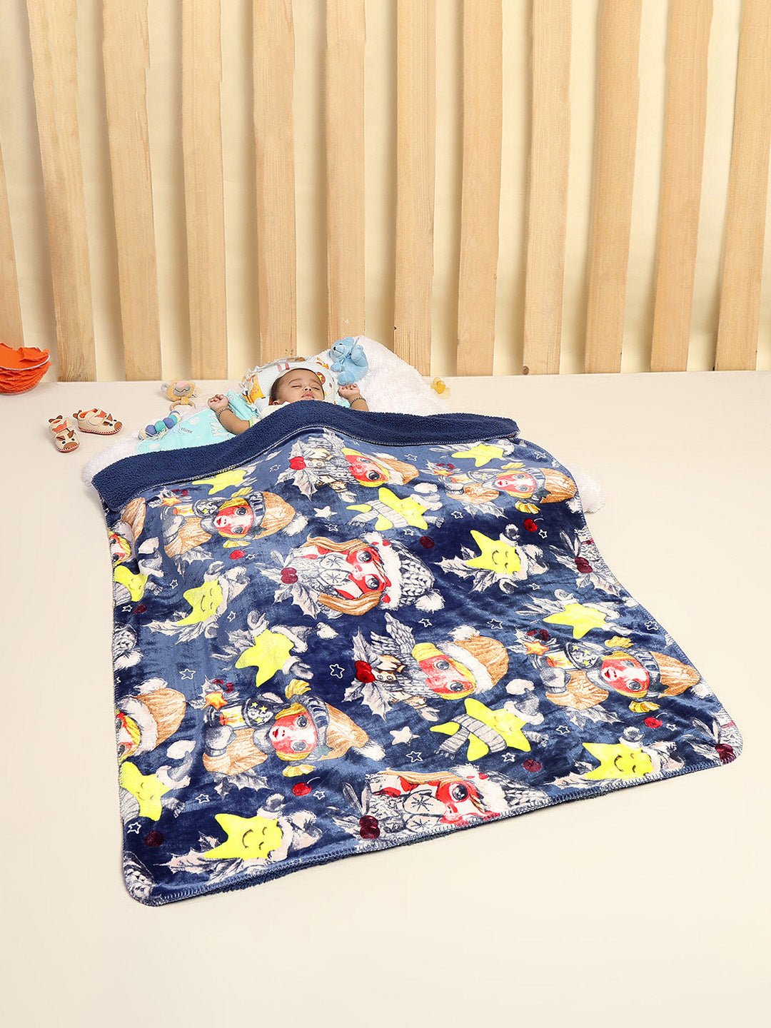 Printed Baby Blanket 2 Ply, 519 GSM, Weight 0.8 kg (Sherlock)