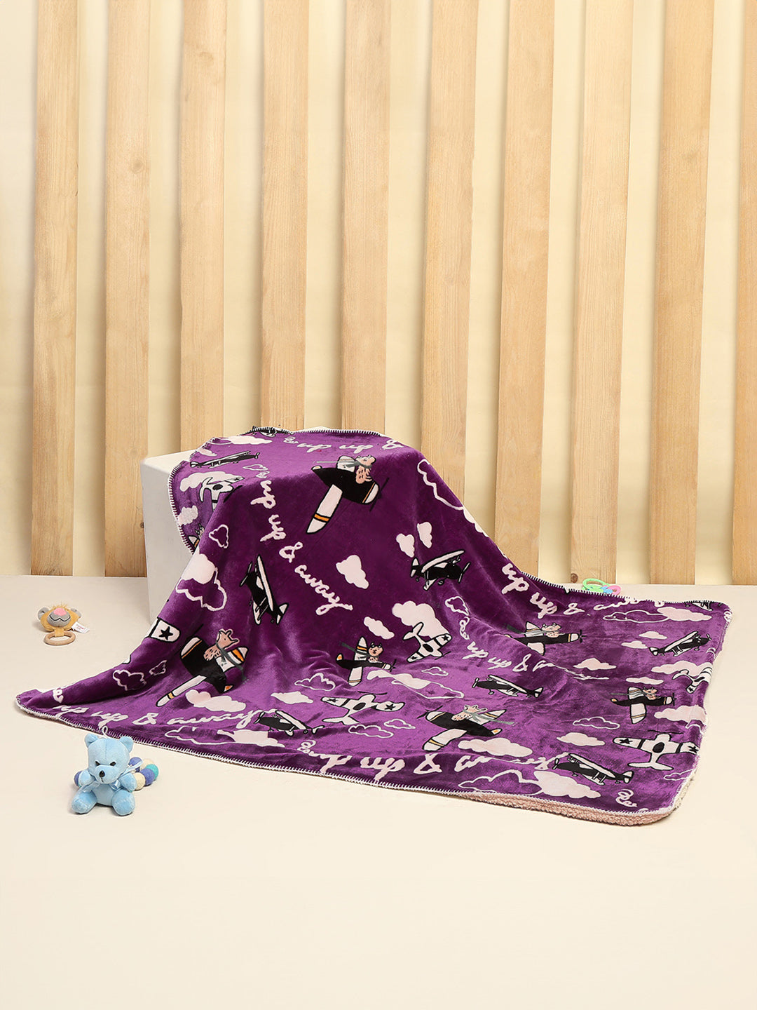 Printed Baby Blanket 2 Ply, 519 GSM, Weight 0.8 kg (Sherlock)