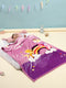 Cartoon Unicorn Printed Velvety Pink Baby Blanket