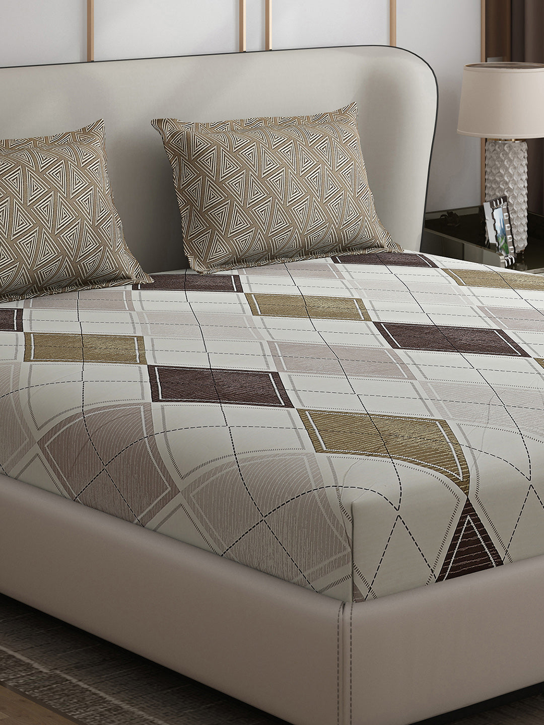 110 GSM Polyester Double Bed 1 Bedsheet with 2 Pillow Covers (Aromatic) - Updated - Updated - Updated