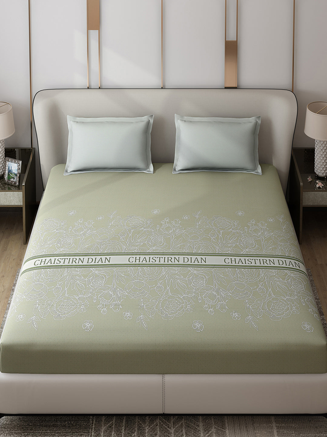 110 GSM Polyester Double Bed 1 Bedsheet with 2 Pillow Covers (Aromatic) - Updated - Updated