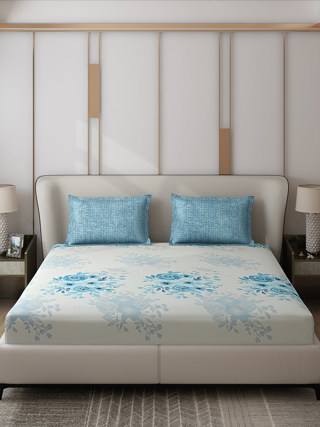 110 GSM Polyester Double Bed 1 Bedsheet with 2 Pillow Covers (Aromatic) - Updated - Updated - Updated