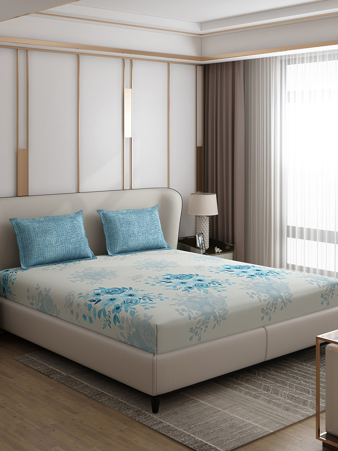110 GSM Polyester Double Bed 1 Bedsheet with 2 Pillow Covers (Aromatic) - Updated - Updated - Updated