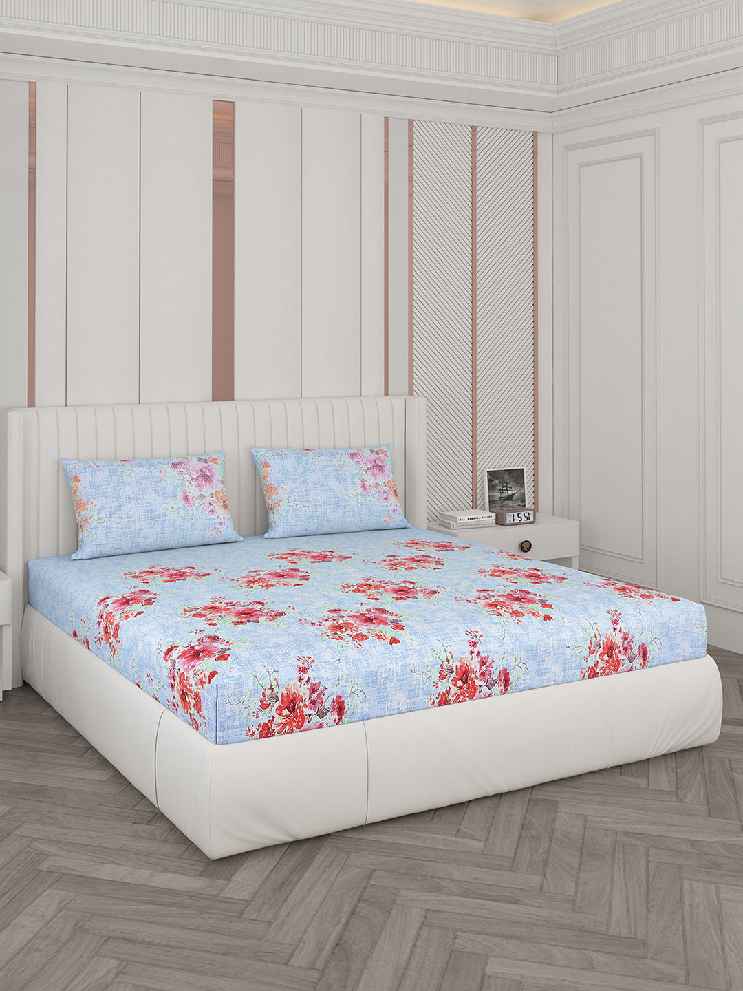 104 TC Cotton Double Bedsheet with 2 Pillow Covers - Updated - Updated