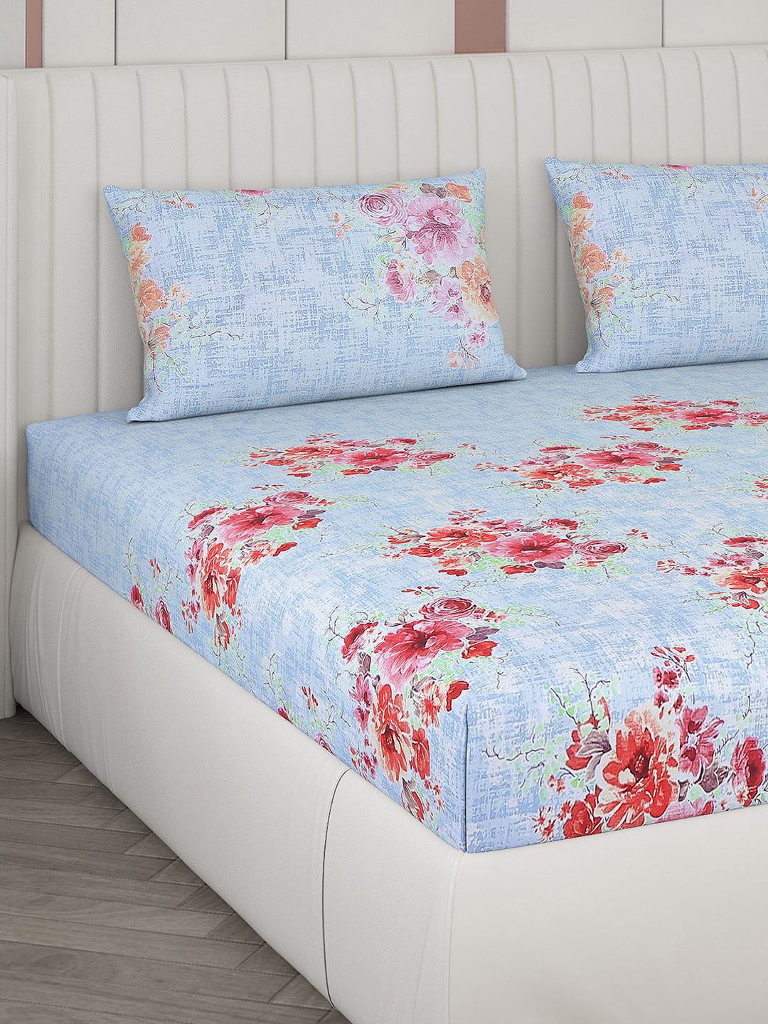 104 TC Cotton Double Bedsheet with 2 Pillow Covers - Updated - Updated