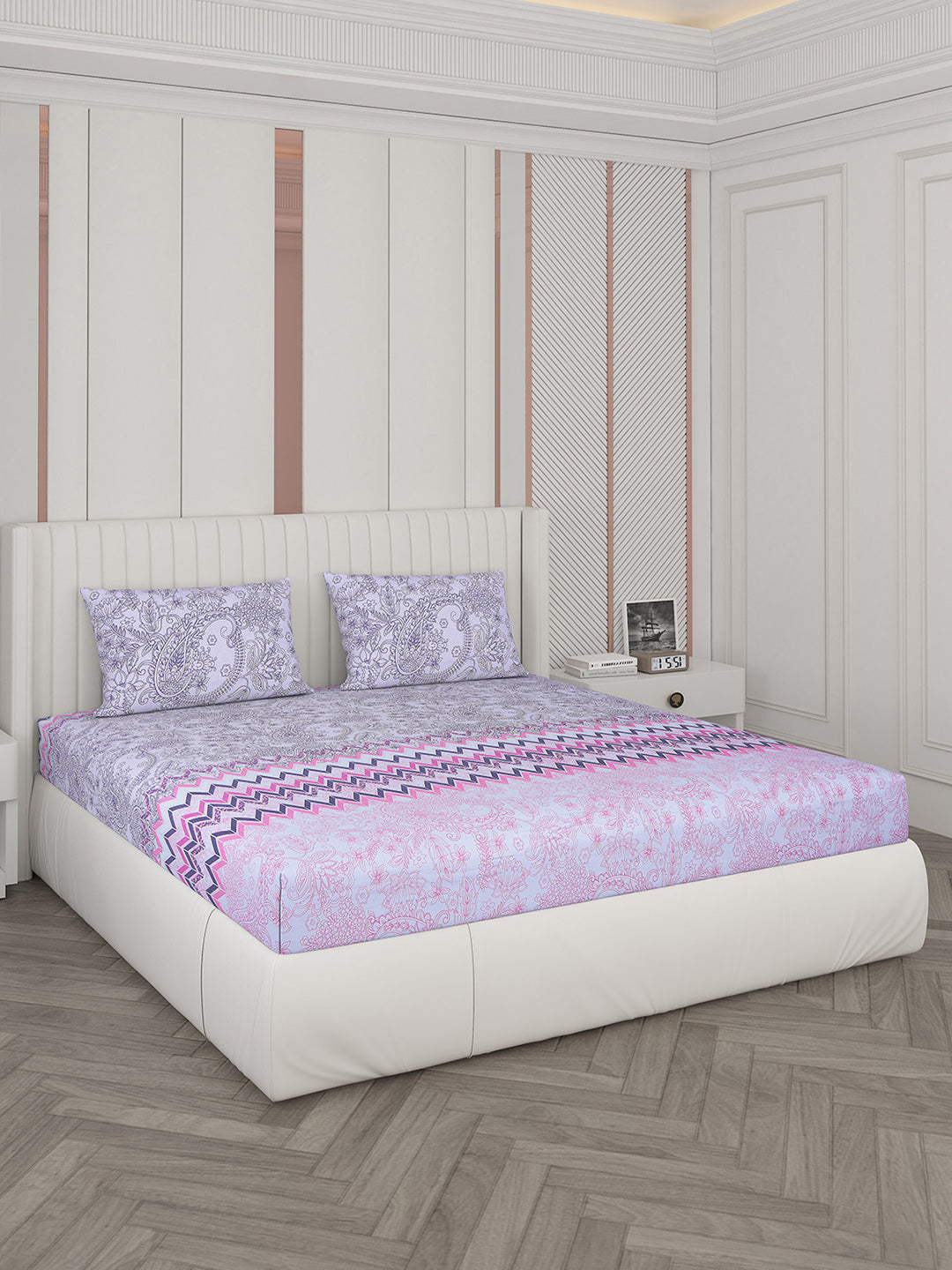 104 TC Cotton Double Bedsheet with 2 Pillow Covers - Updated - Updated - Updated