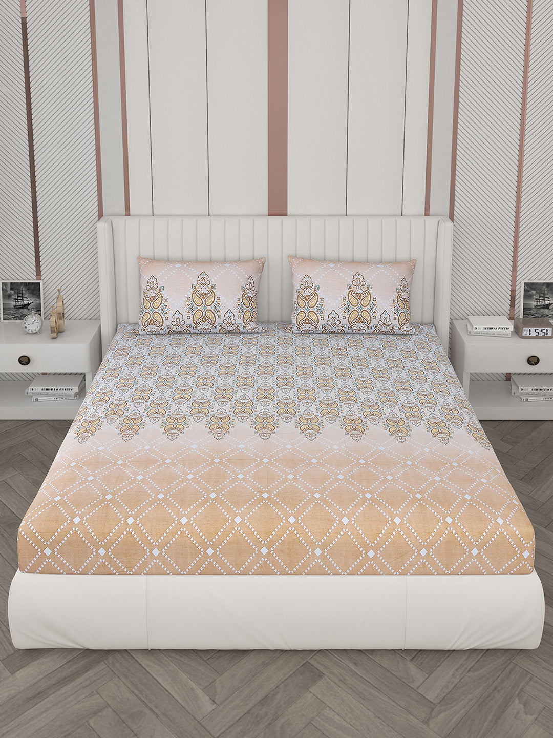 104 TC Cotton Double Bedsheet with 2 Pillow Covers - Updated - Updated - Updated