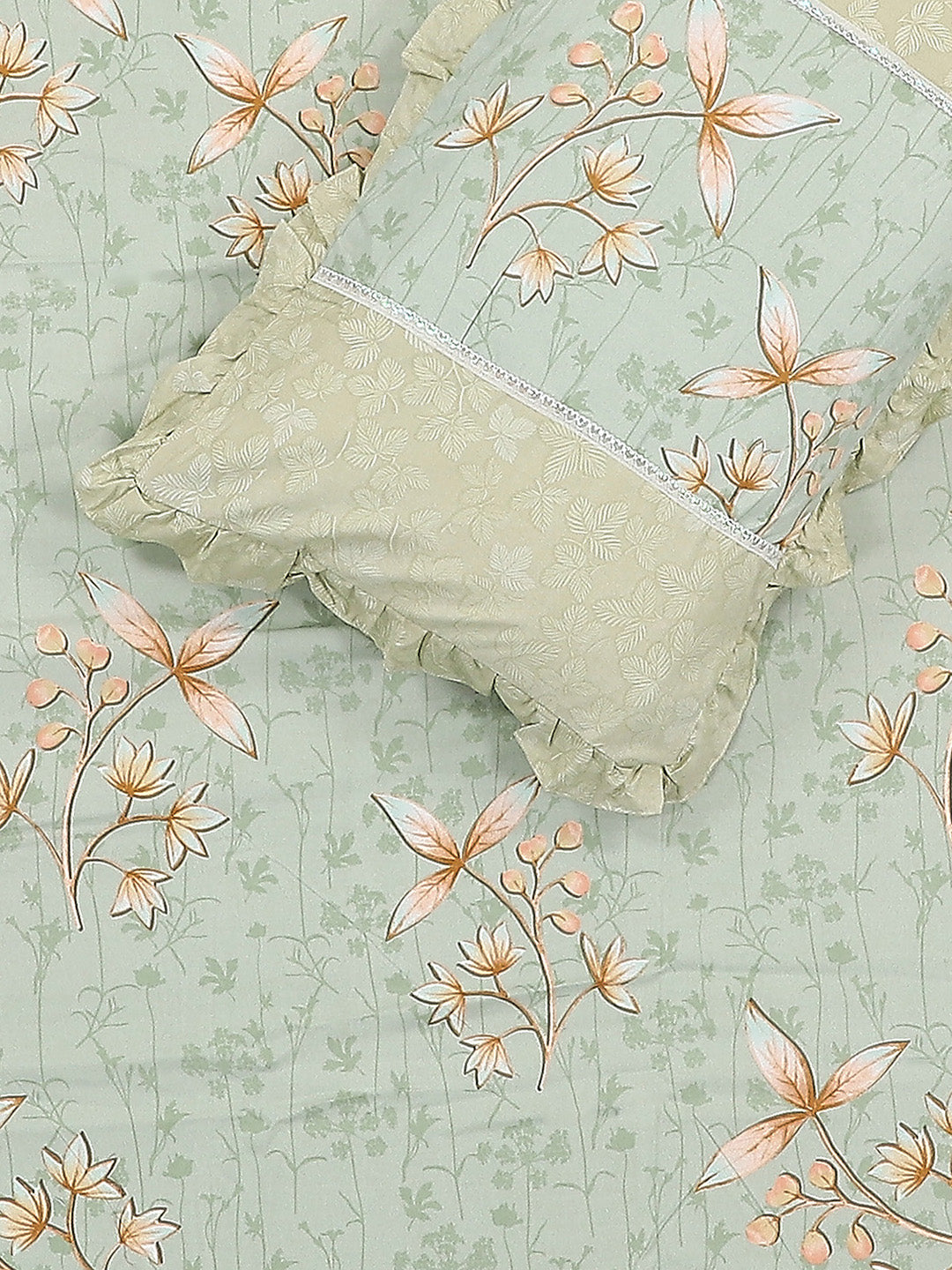 130 GSM Polyester Double Bed 1 Bedsheet with 2 Pillow Covers (Essence)