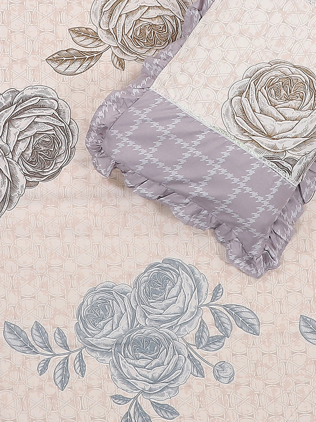 130 GSM Polyester Double Bed 1 Bedsheet with 2 Pillow Covers (Essence)
