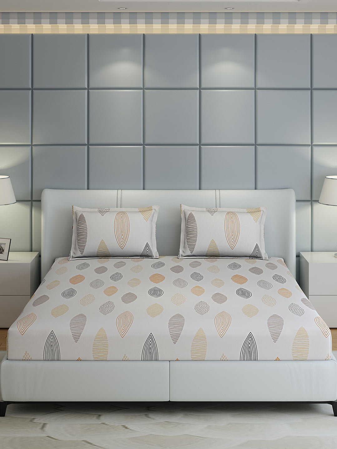 144 TC Cotton Double Bed 1 Bedsheet with 2 Pillow Covers (Fashnik)