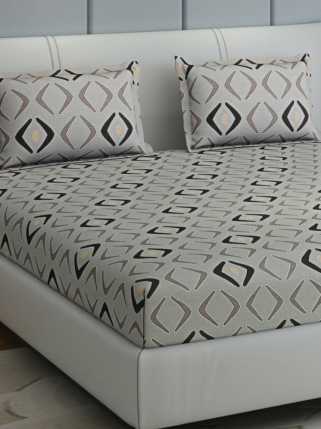 144 TC Cotton Double Bed 1 Bedsheet with 2 Pillow Covers (Fashnik)