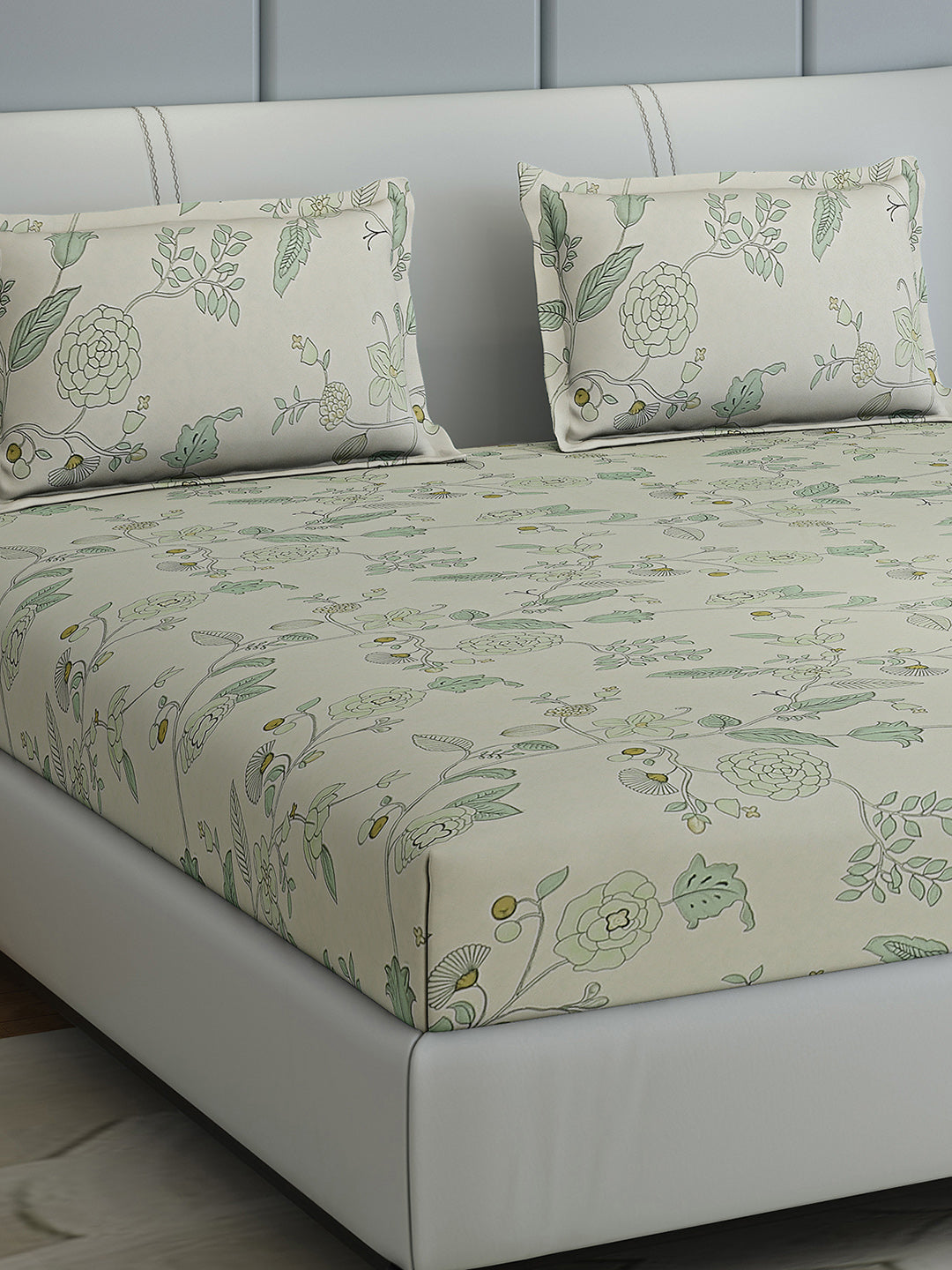 144 TC Cotton Double Bed 1 Bedsheet with 2 Pillow Covers (Fashnik)