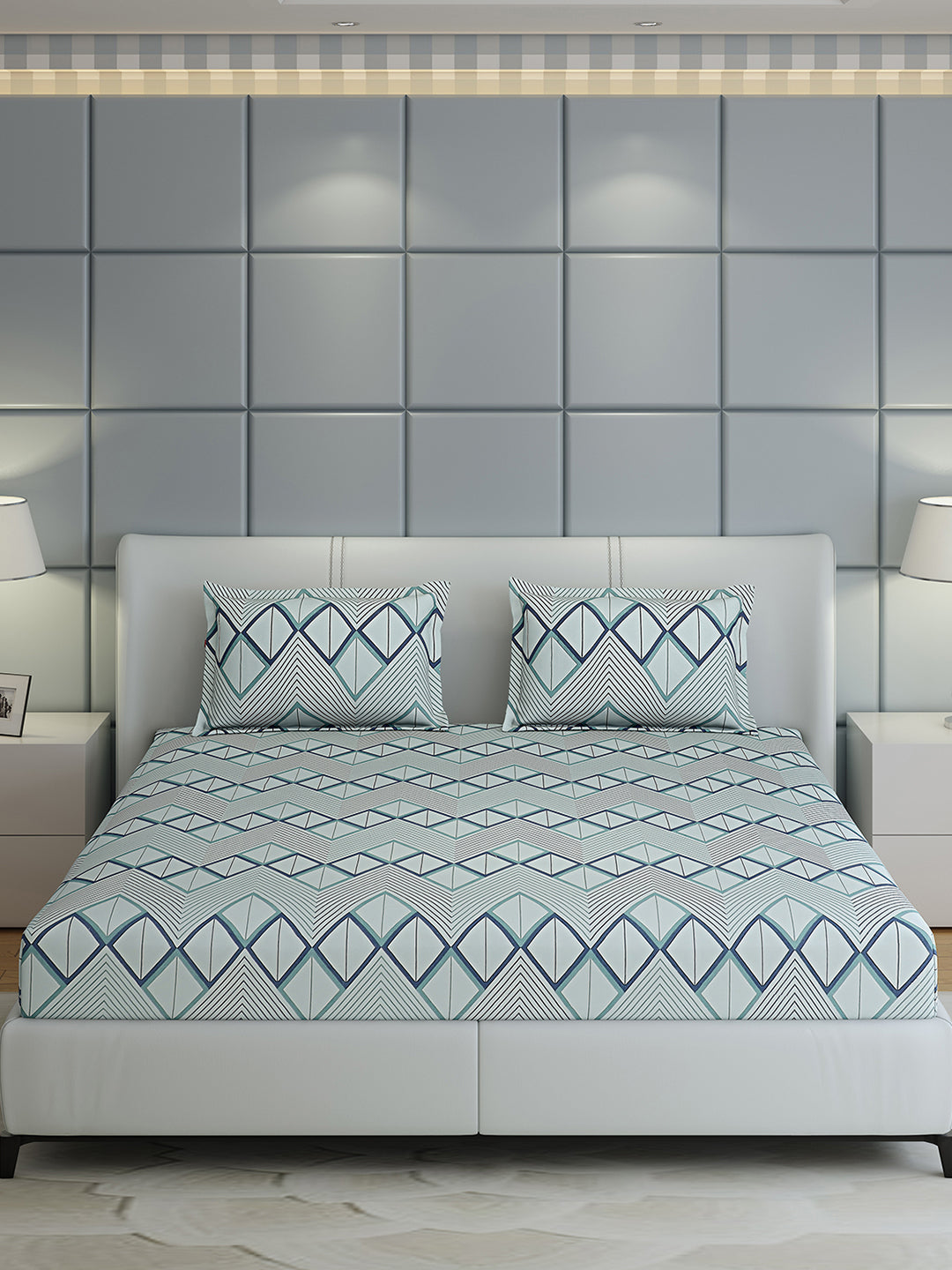 144 TC Cotton Double Bed 1 Bedsheet with 2 Pillow Covers (Fashnik)