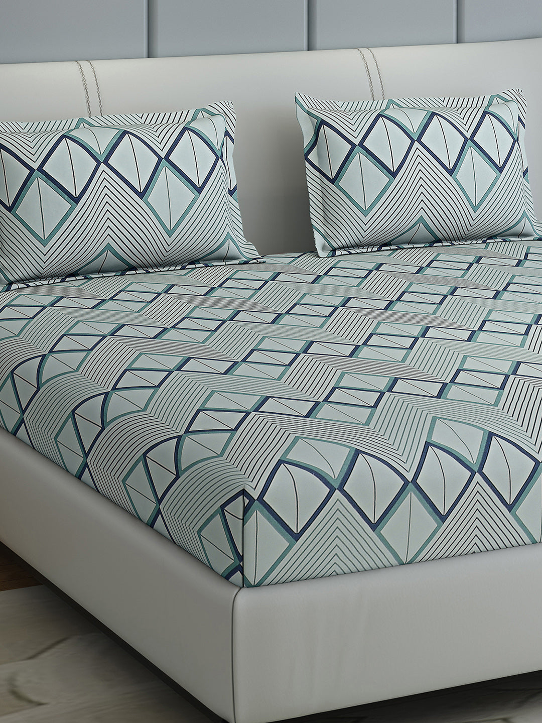 144 TC Cotton Double Bed 1 Bedsheet with 2 Pillow Covers (Fashnik)