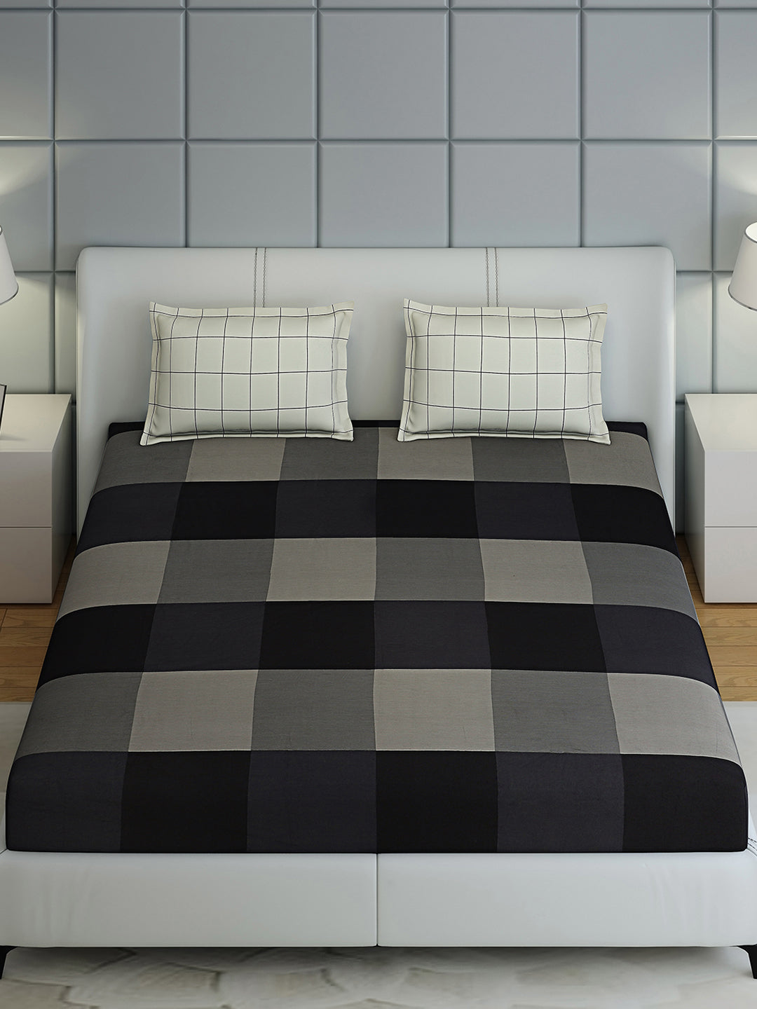 200 TC Cotton Double Bed 1 Bedsheet with 2 Pillow Covers (Ramona)