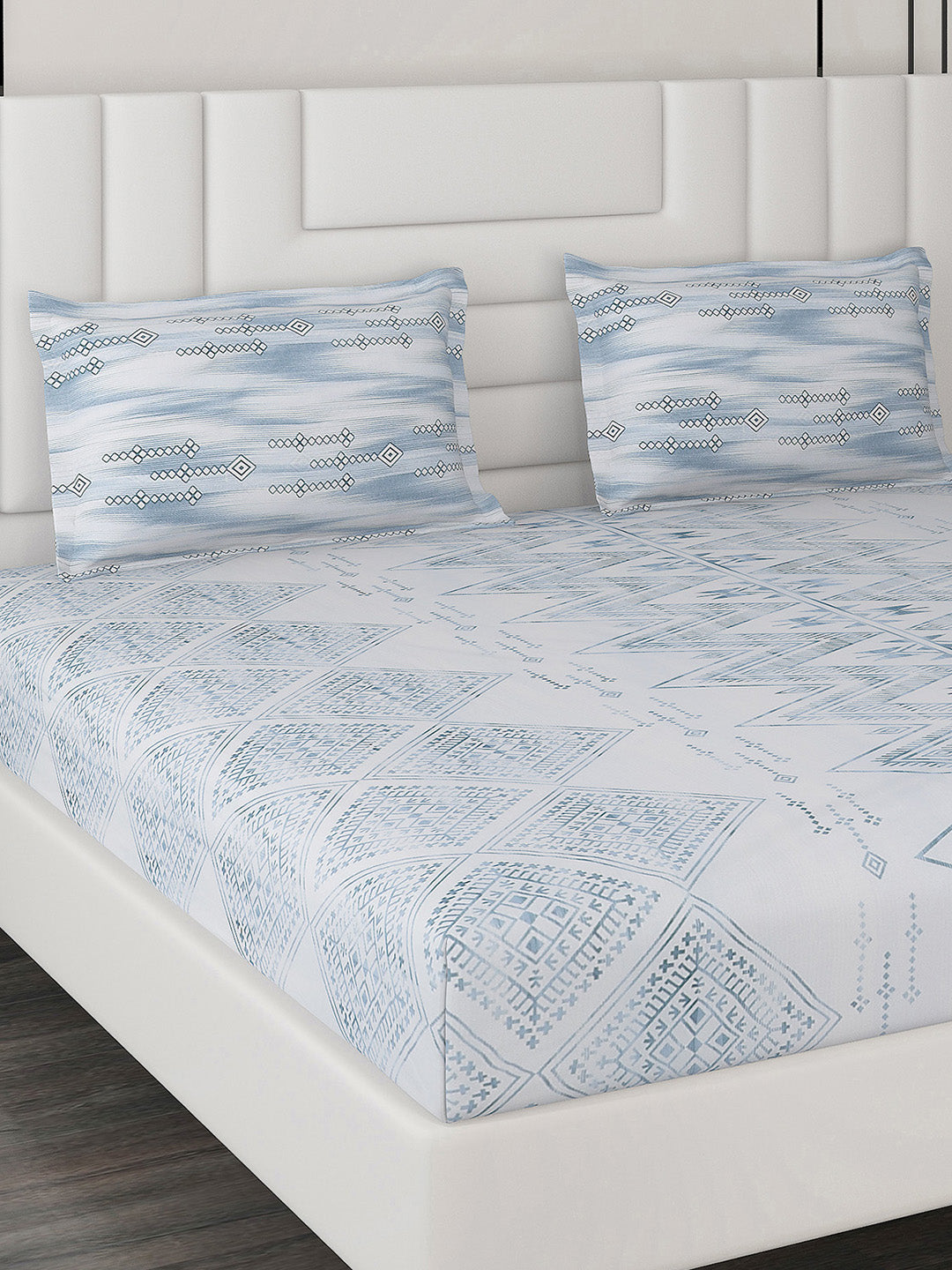 144 TC Cotton Double Bedsheet with 2 Pillow Covers