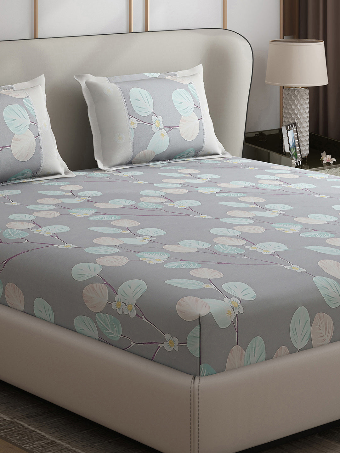130 GSM Polyester Double Bed 1 Bedsheet with 2 Pillow Covers (Vibrant)