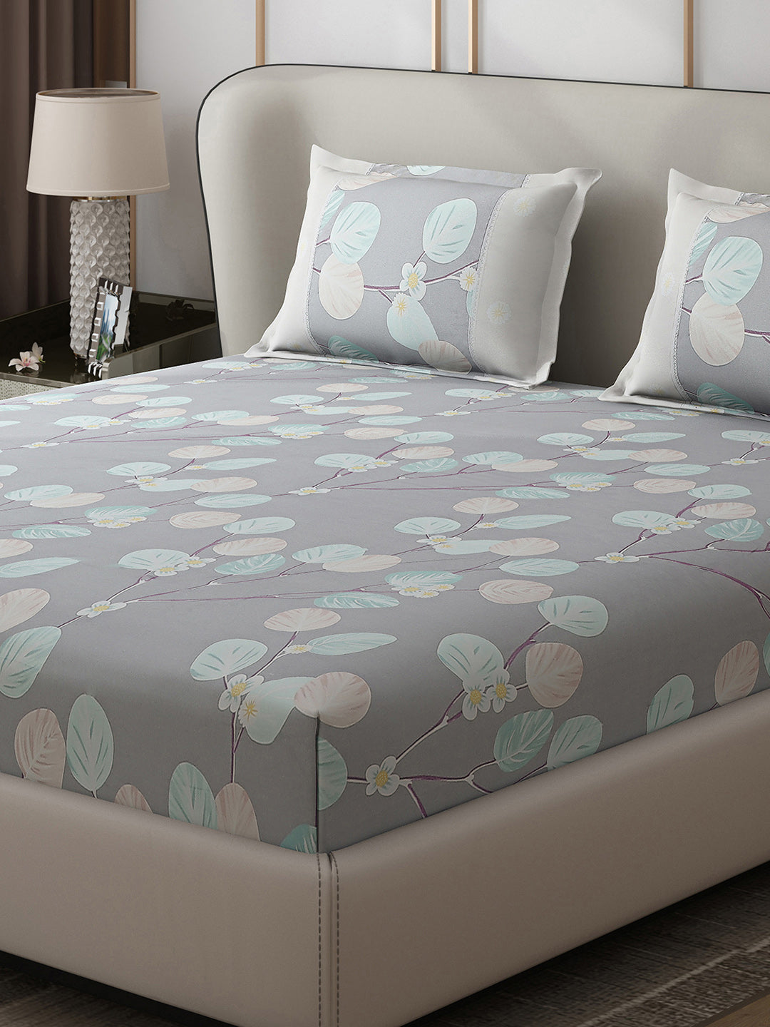 130 GSM Polyester Double Bed 1 Bedsheet with 2 Pillow Covers (Vibrant)