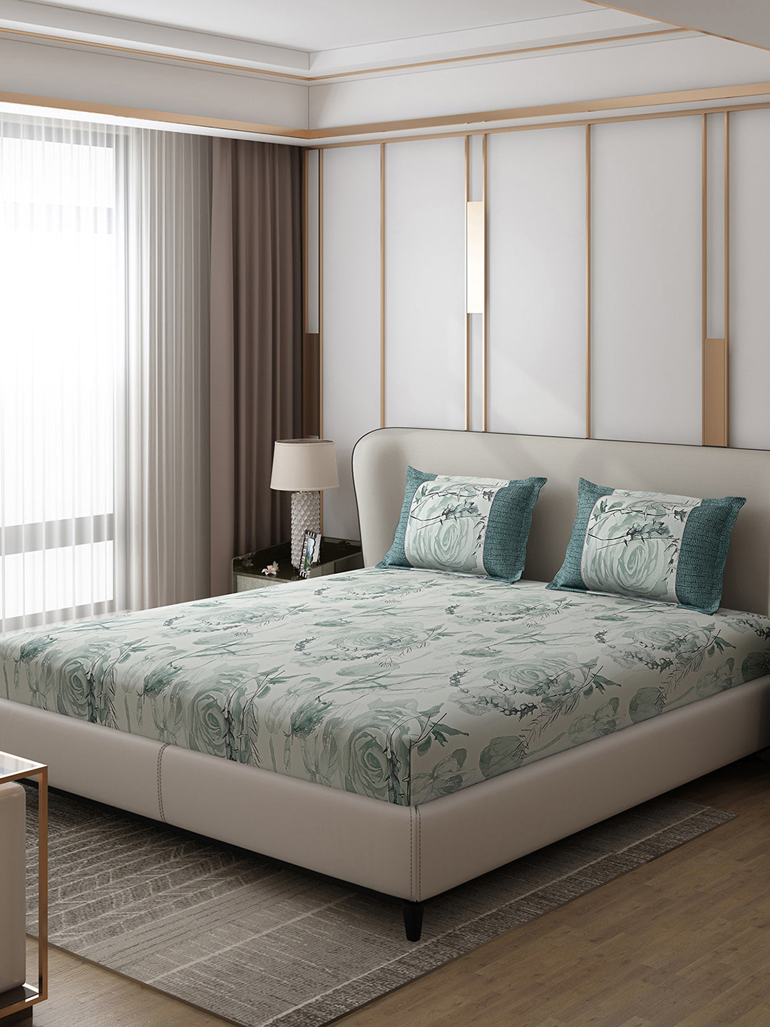 130 GSM Polyester Double Bed 1 Bedsheet with 2 Pillow Covers (Vibrant)