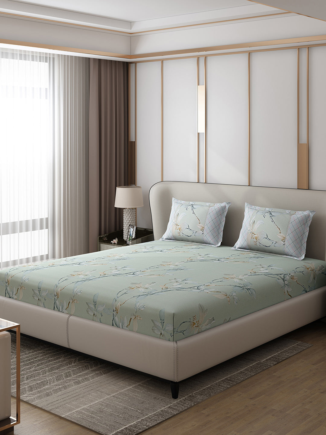 130 GSM Polyester Double Bed 1 Bedsheet with 2 Pillow Covers (Vibrant)