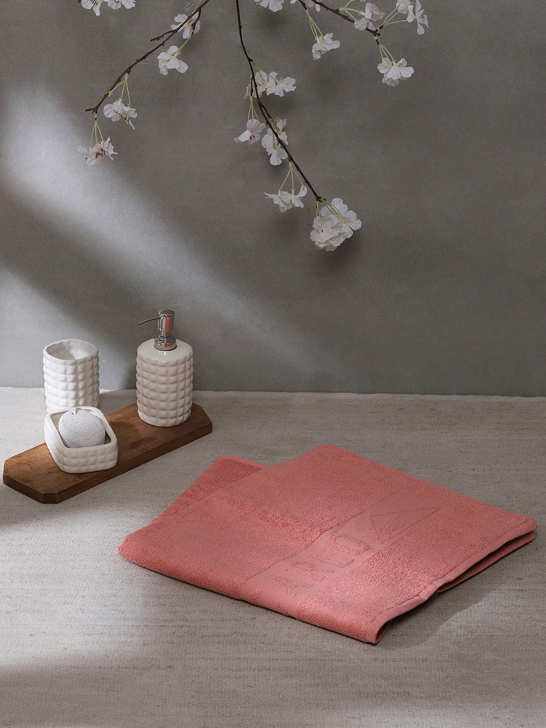 Peach Cotton 525 GSM Bath Towel