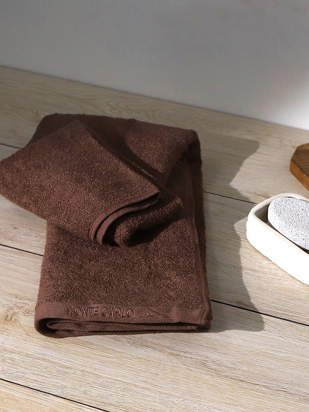 Brown Solid Pure Cotton 350 GSM Bath Towel (Oslo)