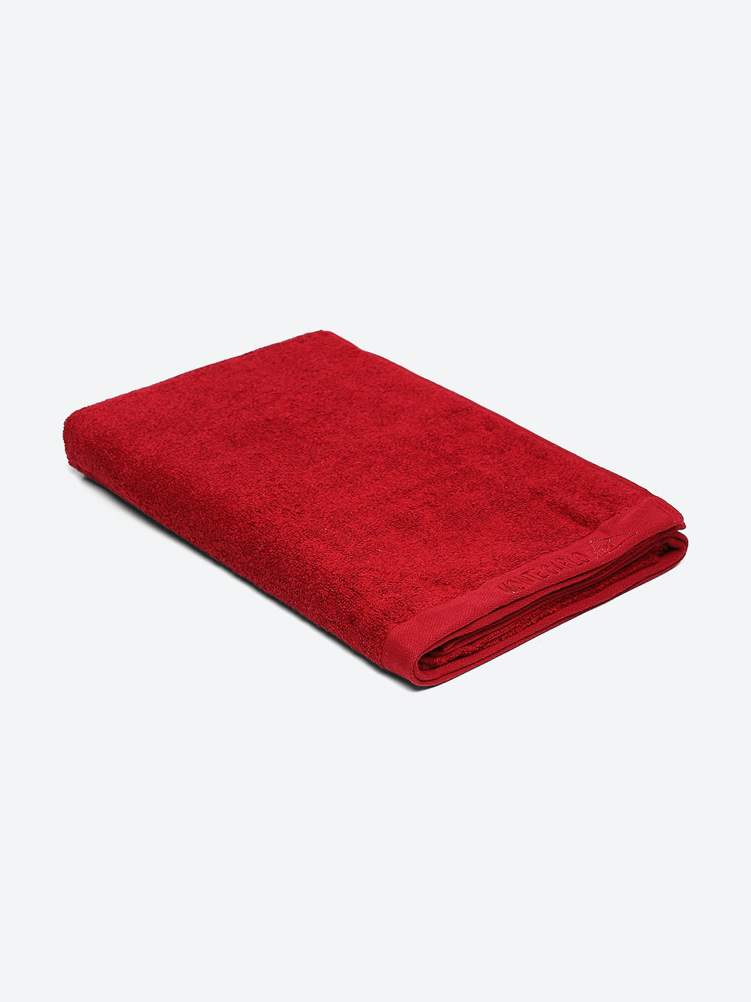 Red Solid Pure Cotton 350 GSM Bath Towel (Oslo)