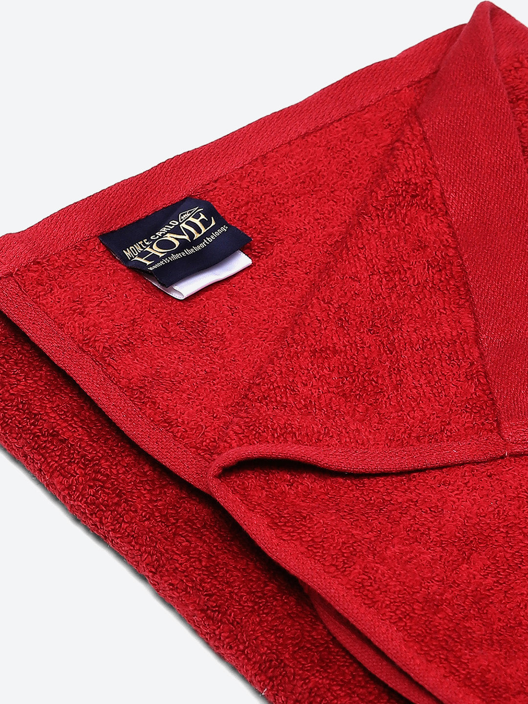 Red Solid Pure Cotton 350 GSM Bath Towel (Oslo)