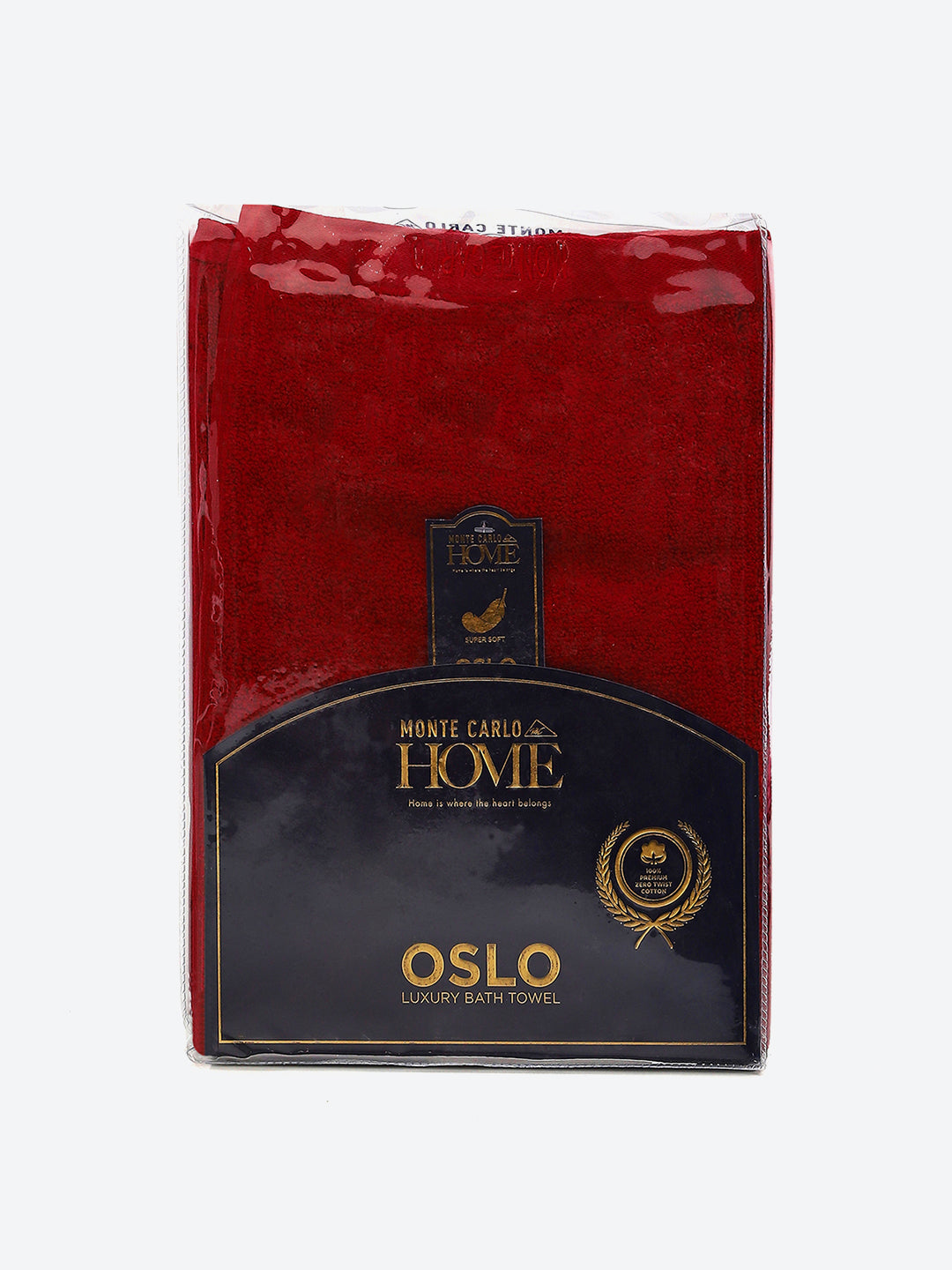 Red Solid Pure Cotton 350 GSM Bath Towel (Oslo)