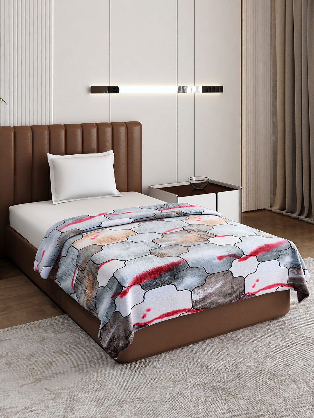 Printed Single Bed 233 GSM Blanket for AC Room - (Fuzzy)