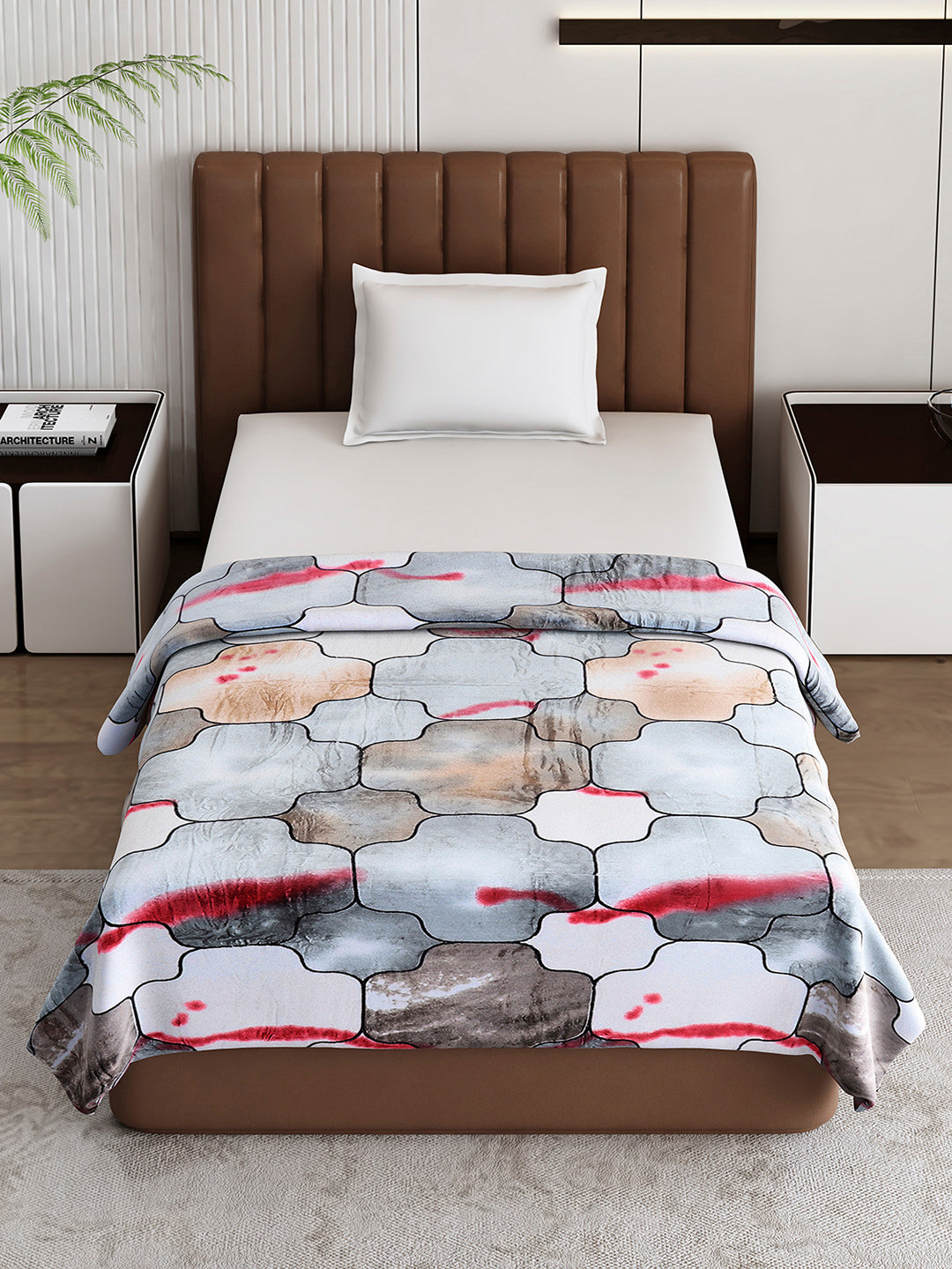 Printed Single Bed 233 GSM Blanket for AC Room - (Fuzzy)
