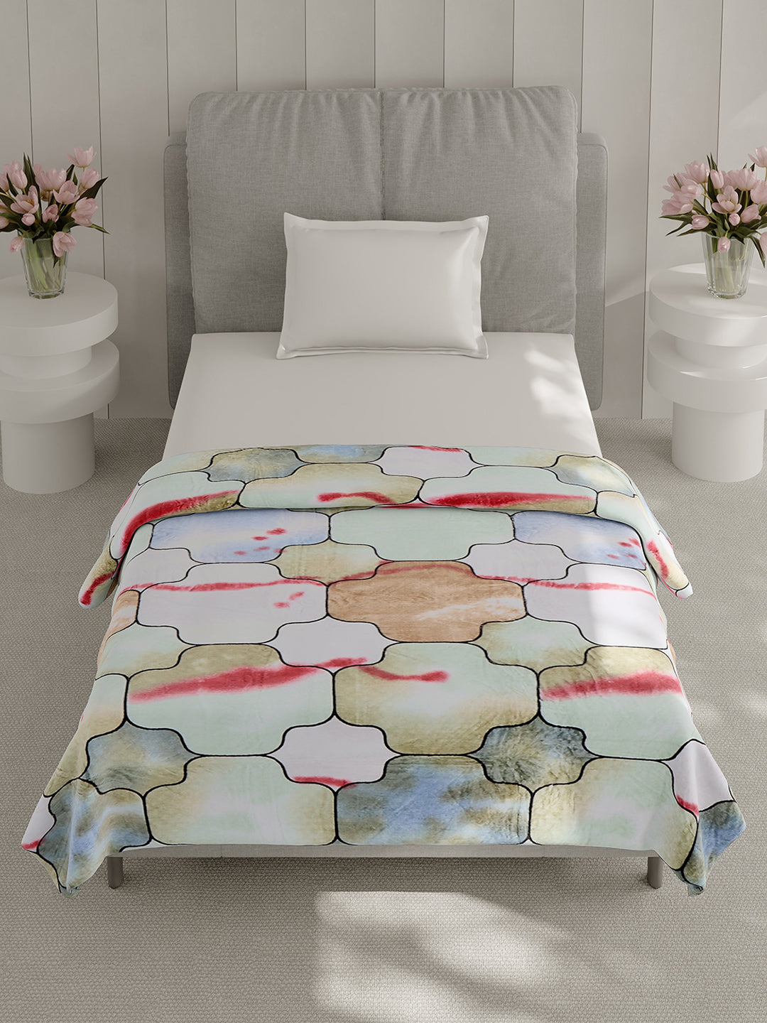 Printed Single Bed 240 GSM Blanket for AC Room - (Fuzzy)