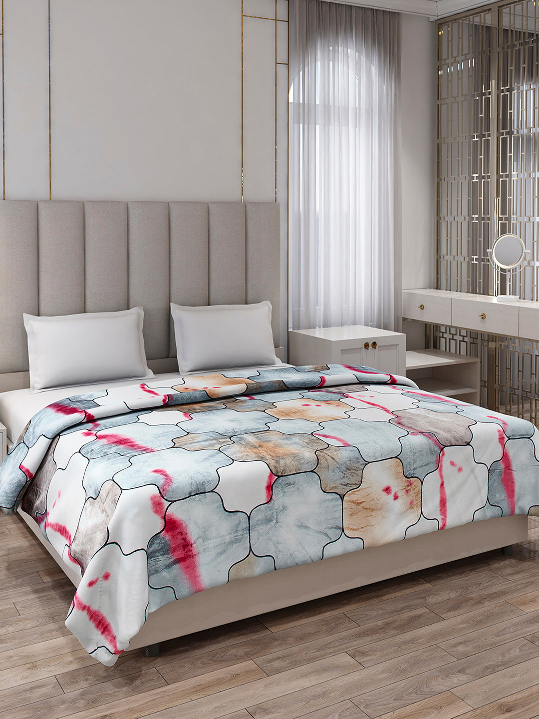 Printed Double Bed 233 GSM Blanket for AC Room - (Plushy)