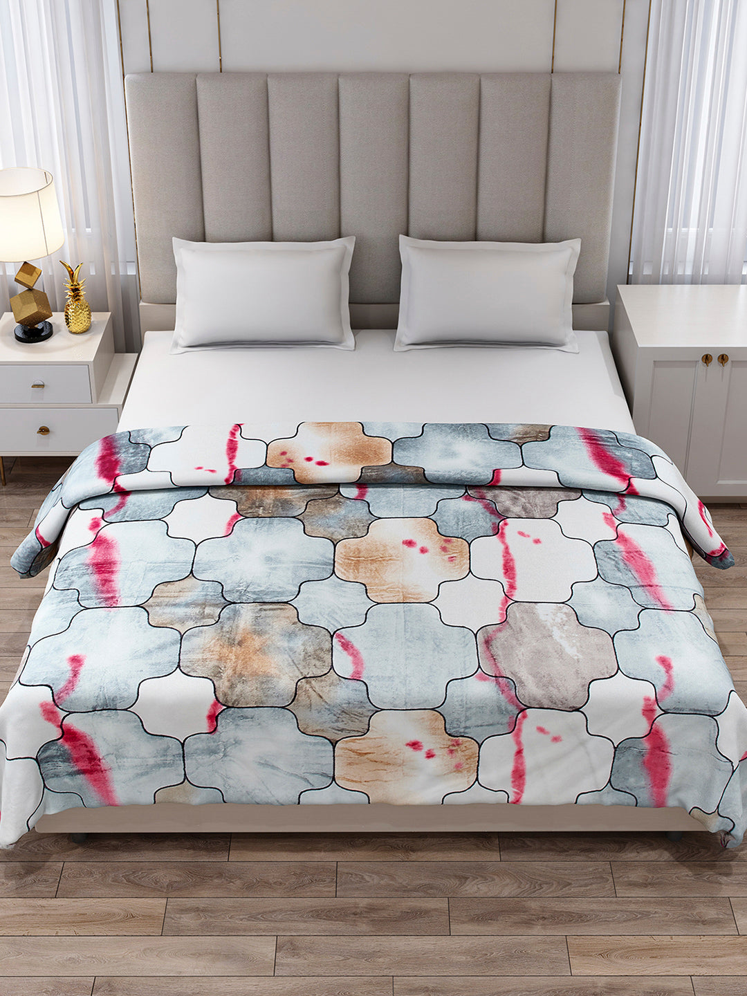 Printed Double Bed 233 GSM Blanket for AC Room - (Plushy)