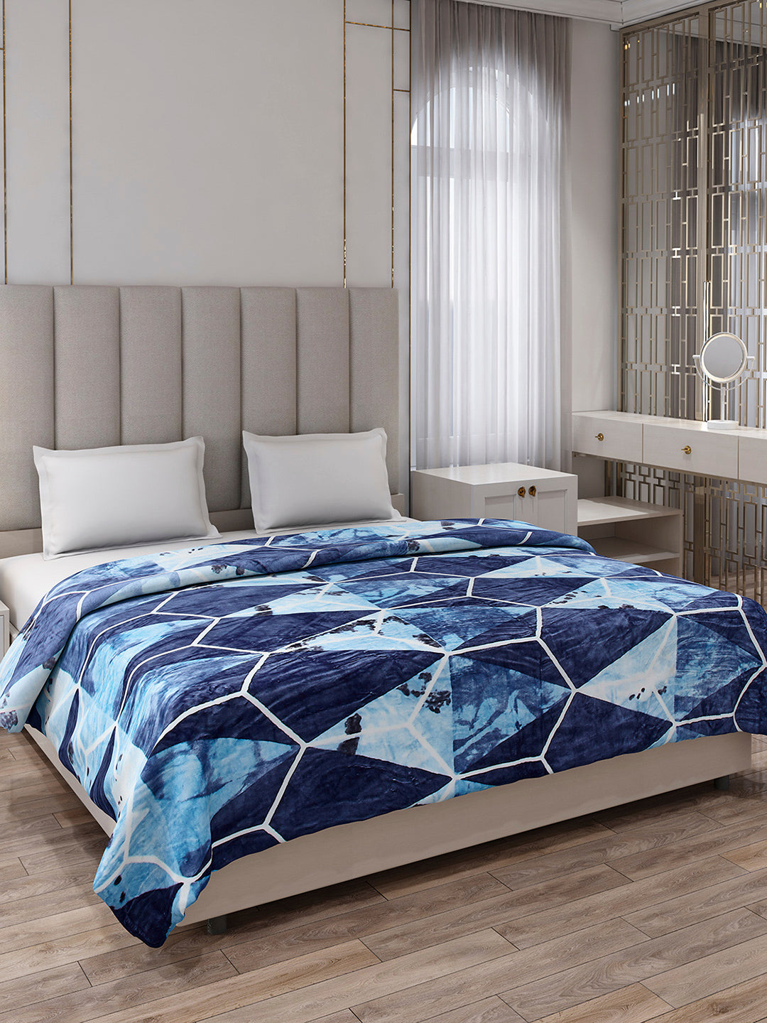 Printed Double Bed 233 GSM Blanket for AC Room - (Plushy)